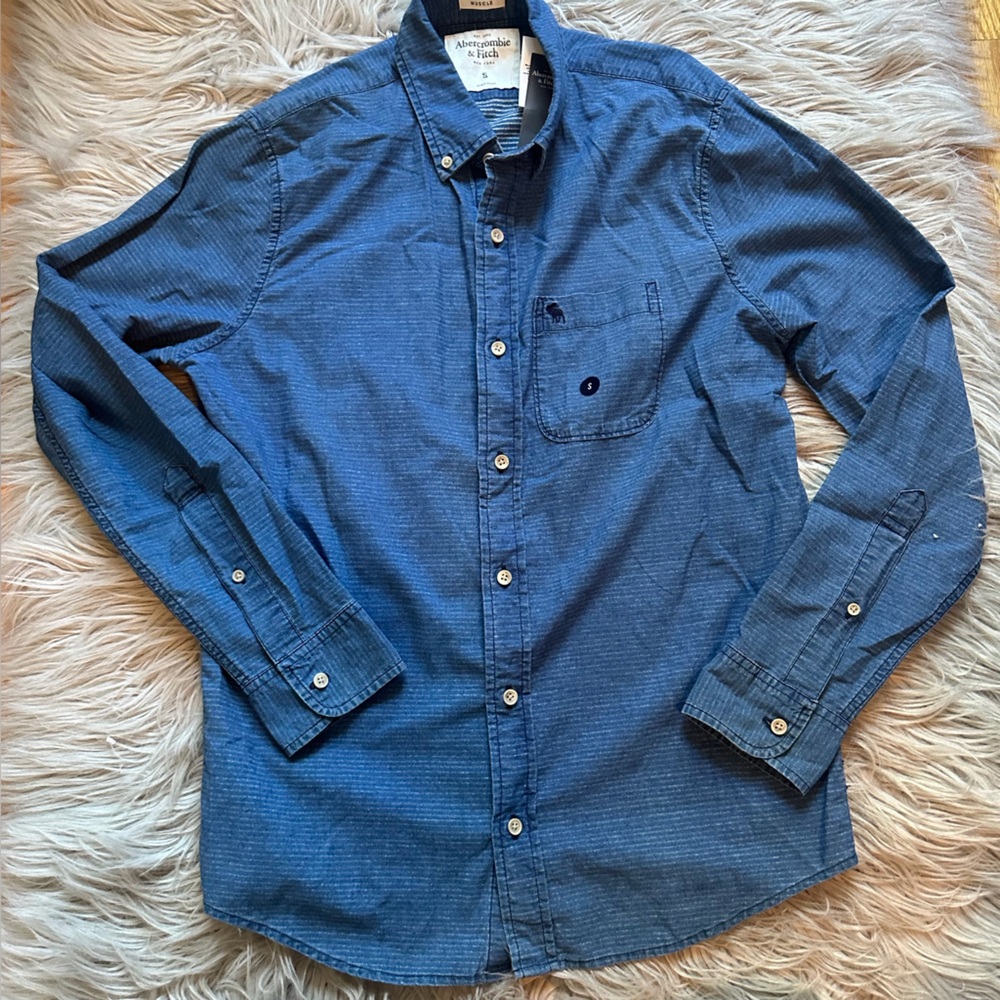 Abercrombie & Fitch Blue Casual Button Down Shirt